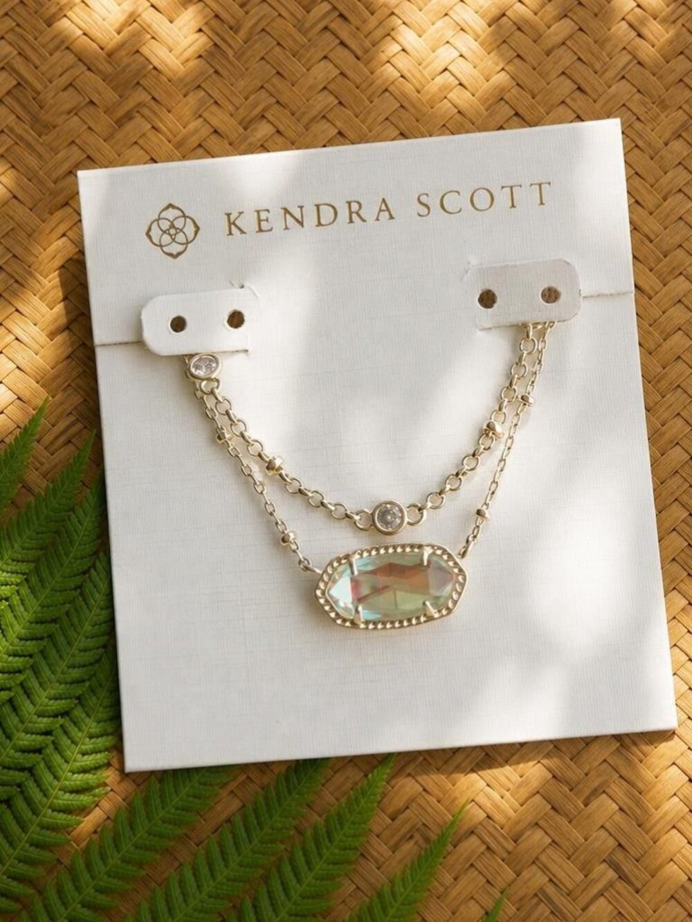 Kendra Scott Elisa Gold Dichroic Glass Multi Strand Necklace